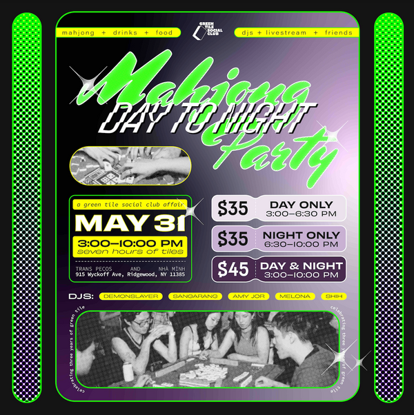 Green Tile Social Club's Mahjong Party: Day to Night